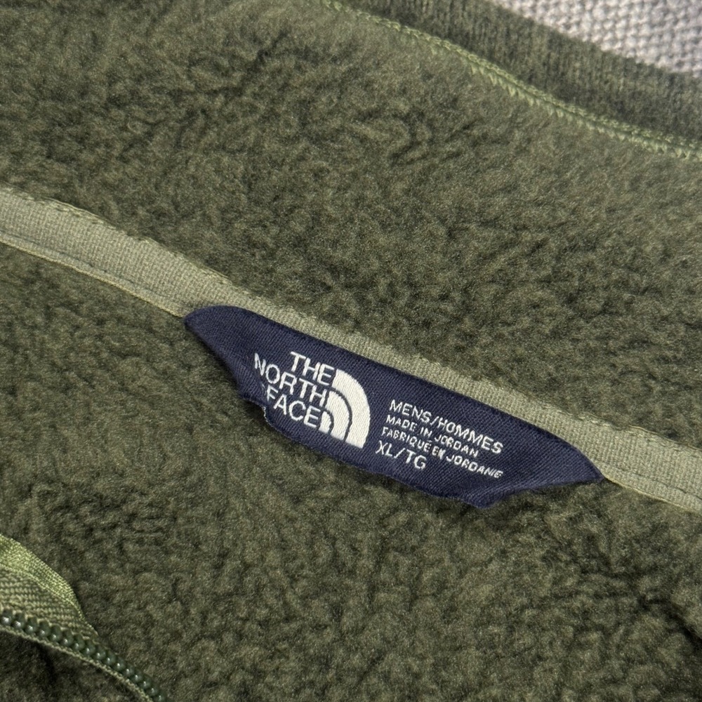 The North Face Gordon Lyons 1/4 Zip Fleece Pullover Green Mens XL Sweater - Picture 4 of 11